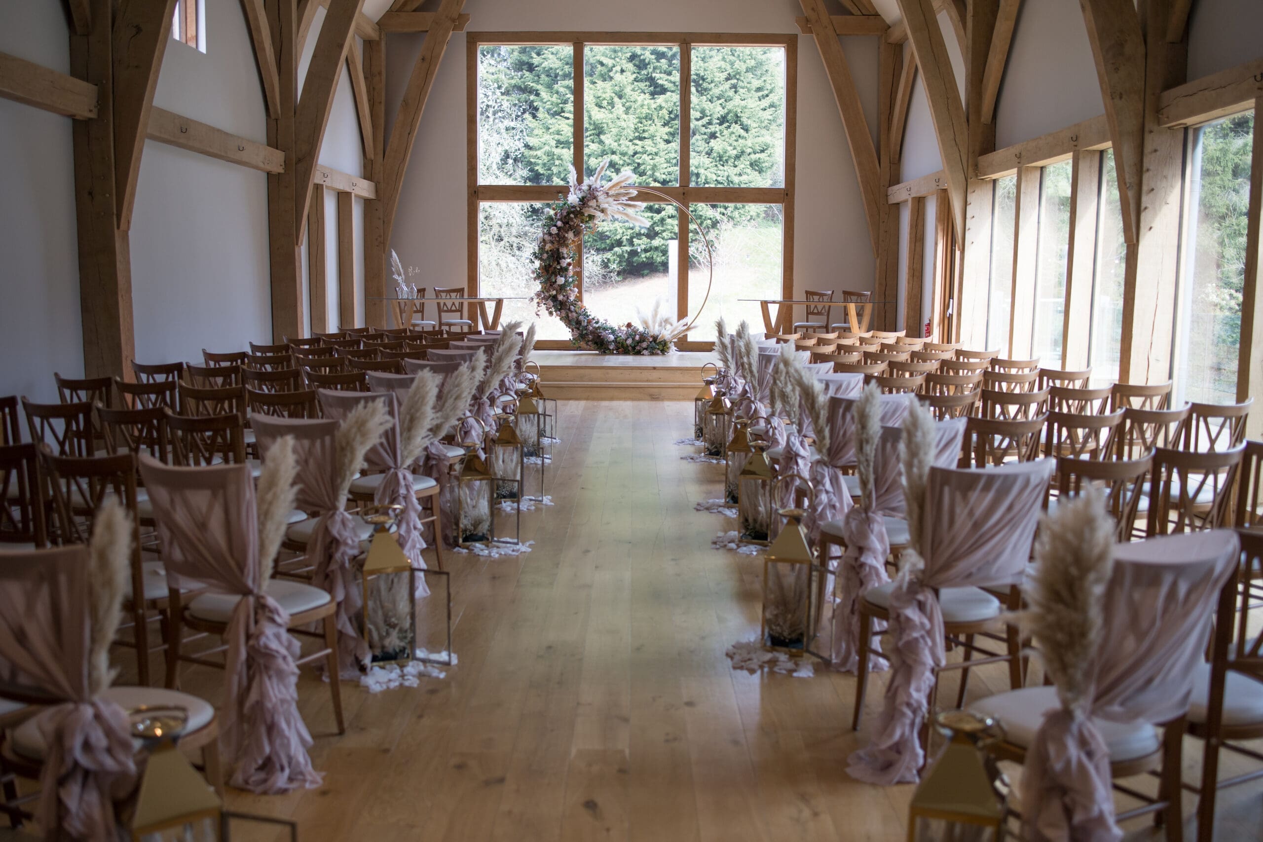 Wedding venue styled with elegant floral decor during booking and planning process with The Wedding House