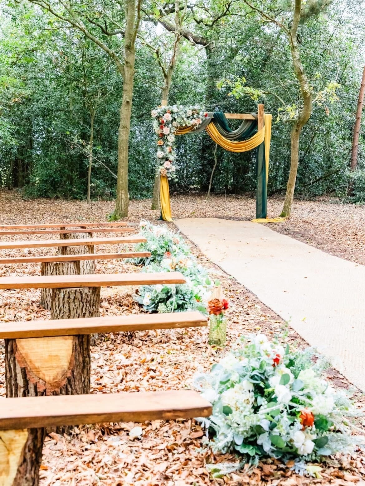 woodland wedding setting at the firs