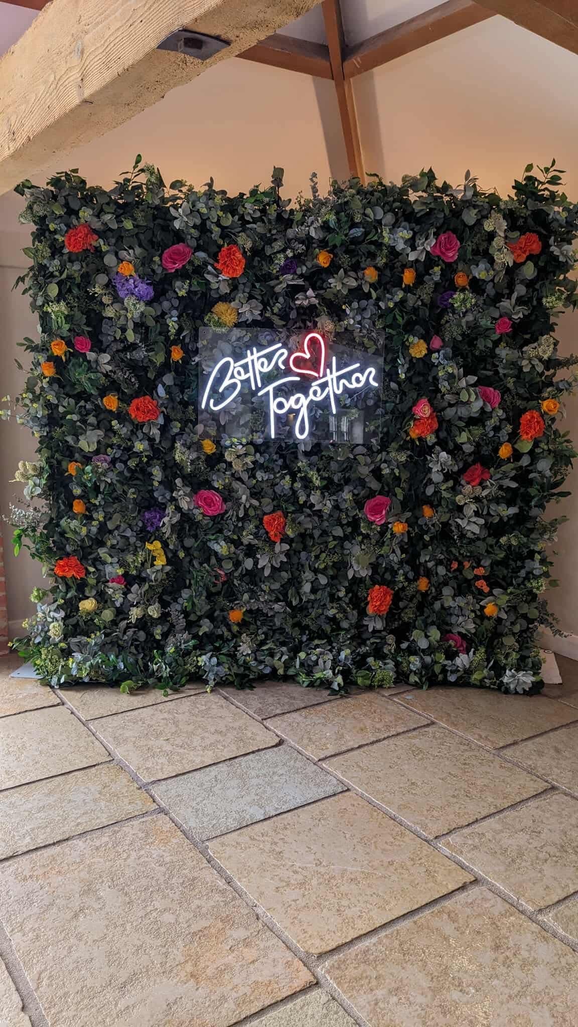 Flower Wall Hire at Arley House and Gardens